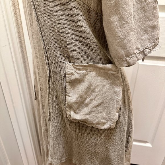 Contessa Teresa Women's 100% Linen Maxi Tunic Dress Size S Gypsy Boho (NEW) - Picture 12 of 14